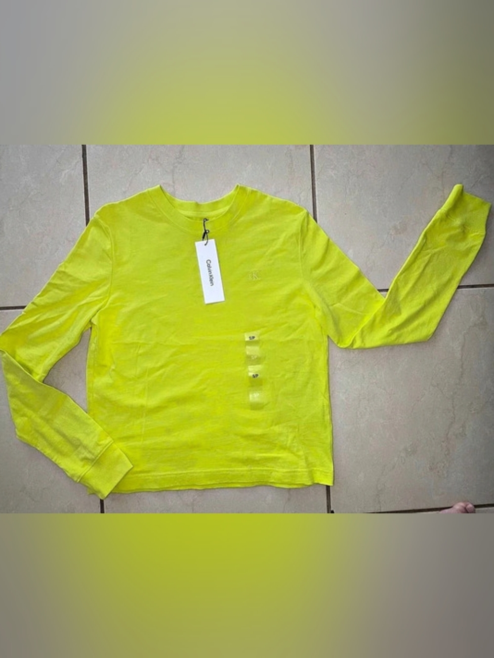 Calvin Klein Long Sleeve Top in Green Size Small NWT